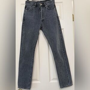 Goldsign Fenefit High Rise Jeans Women Size 23 Straight Leg Charcoal